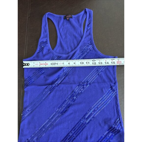 Glo Womens XL Purple Racerback Tank Top With Sequined Stripes - Picture 7 of 7